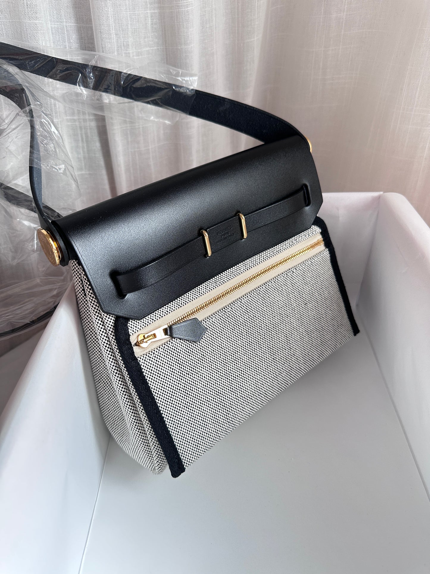 MINI HERBAG Ecru/Black GHW