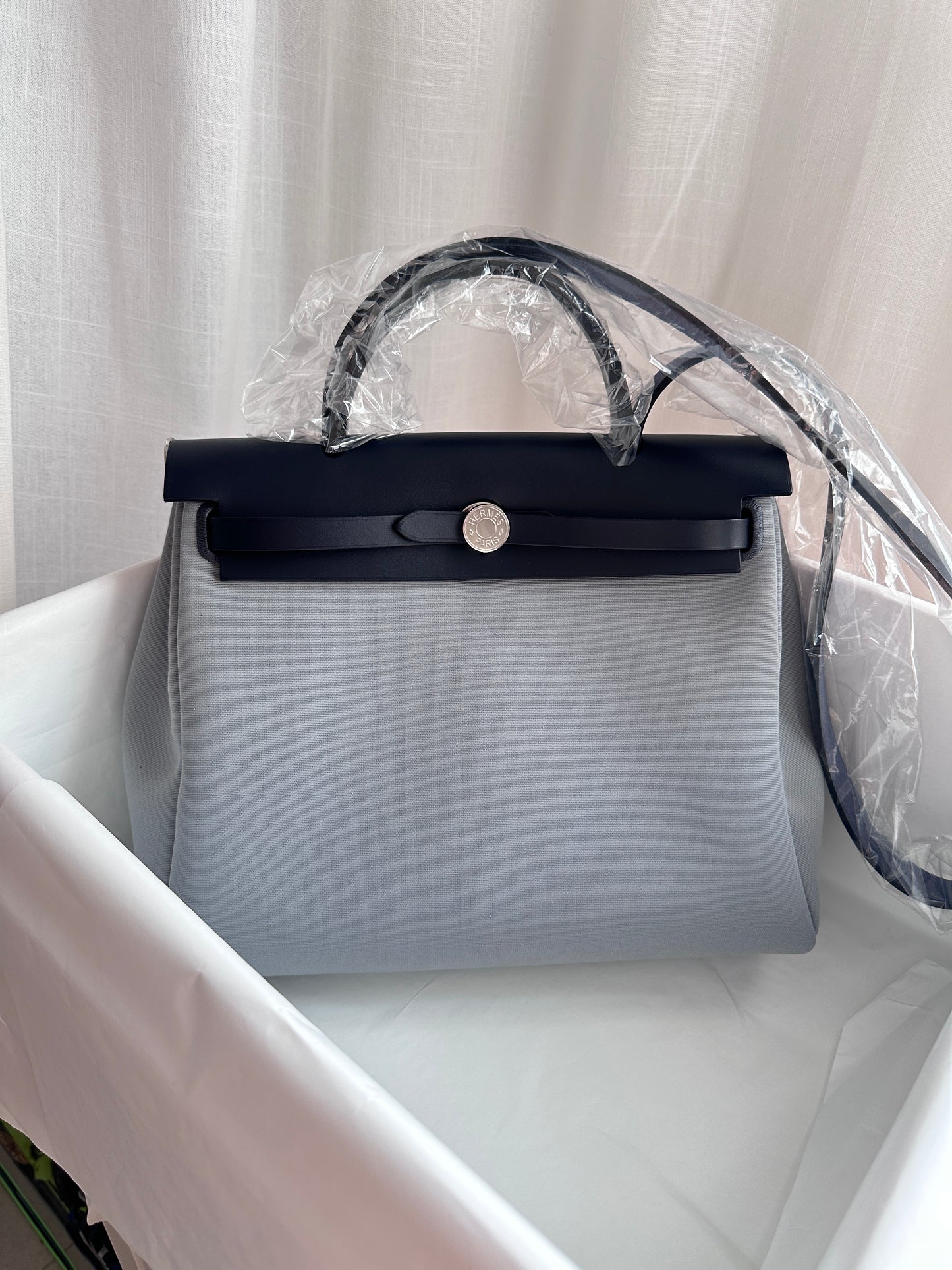 HERBAG 31 Gris Pantin/Blue Indigo PHW