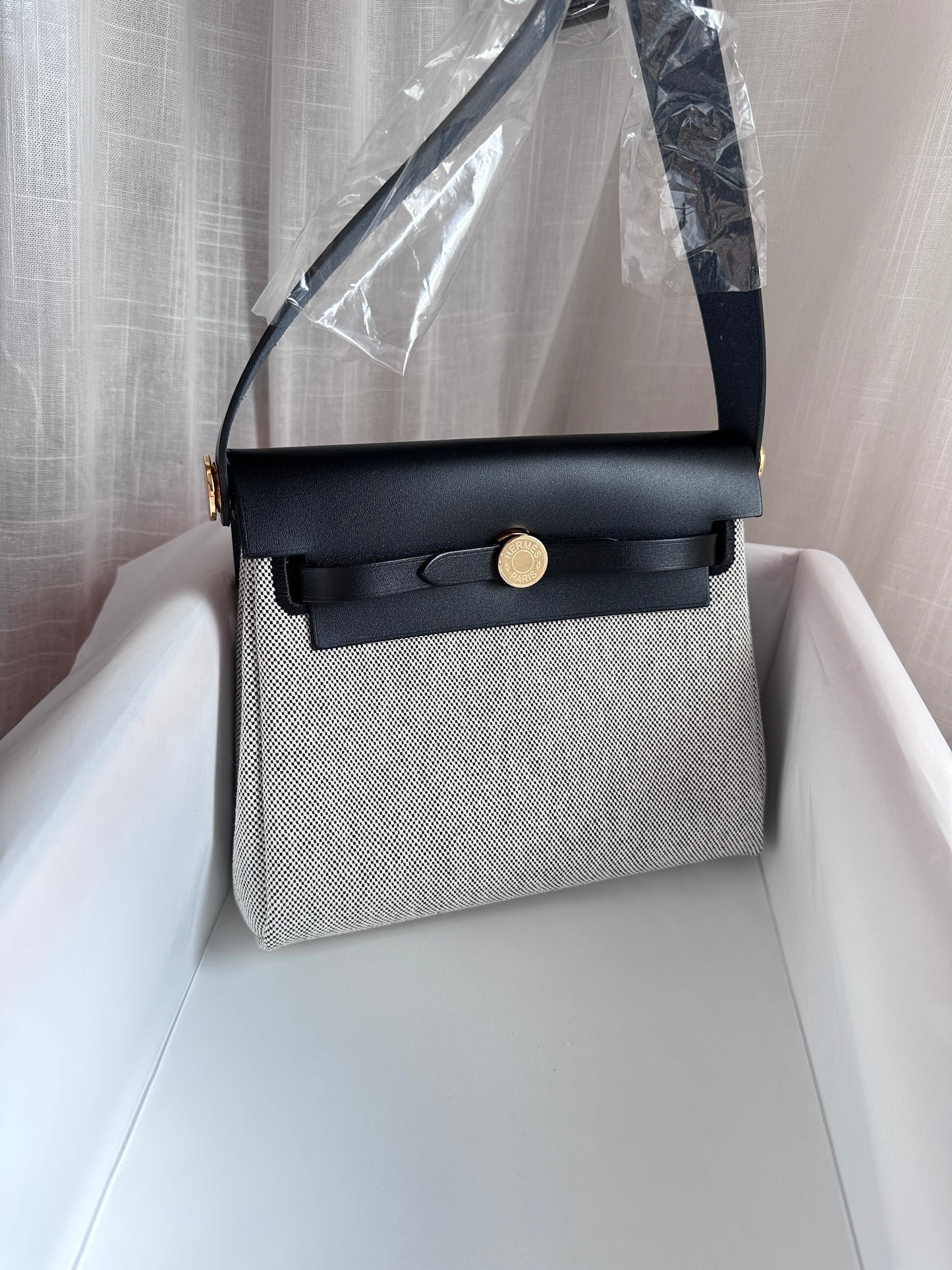 MINI HERBAG Ecru/Black GHW