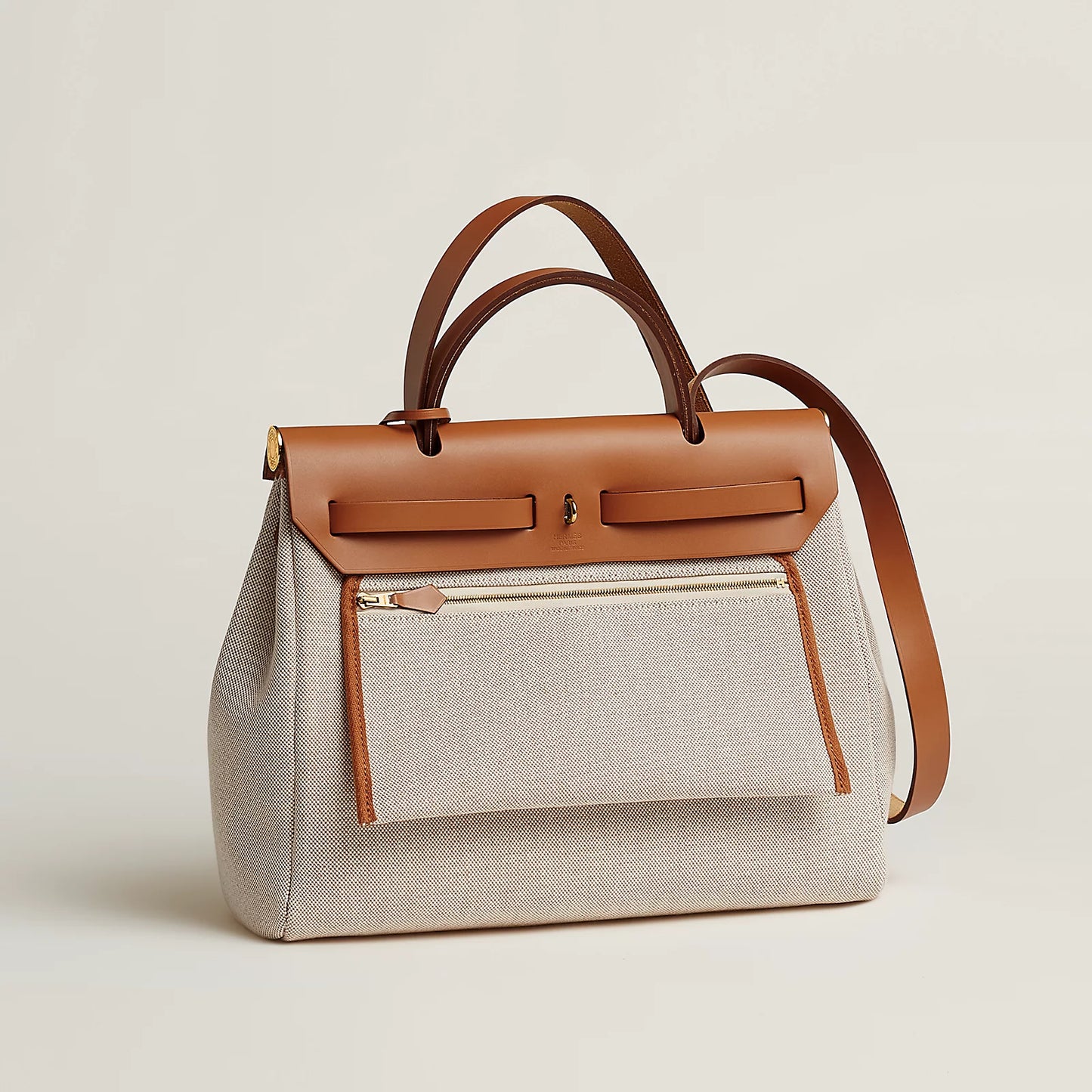 HERBAG 31 Fauve/Ecru/Beige/ Fauve GHW