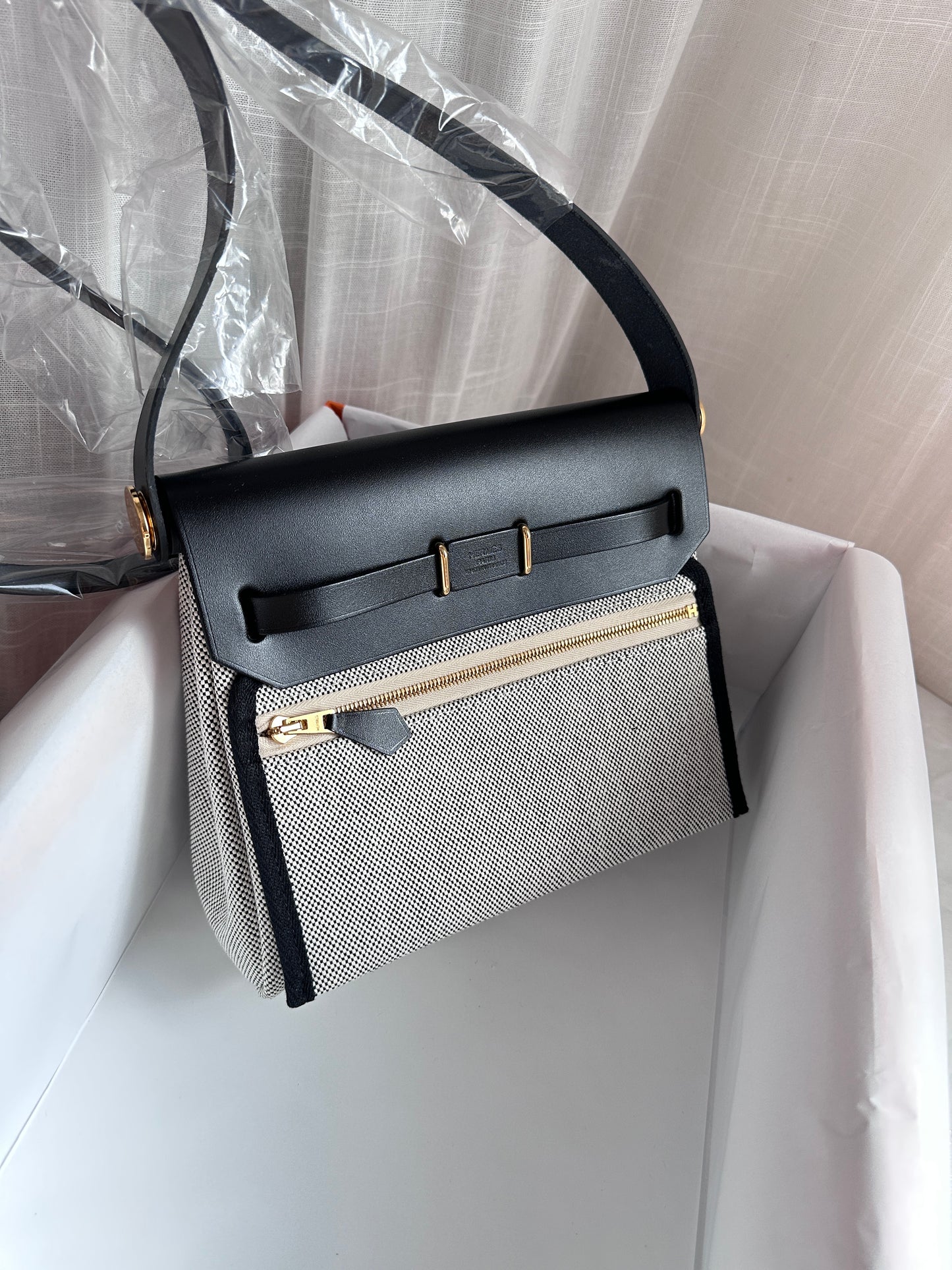 MINI HERBAG Ecru/Black GHW