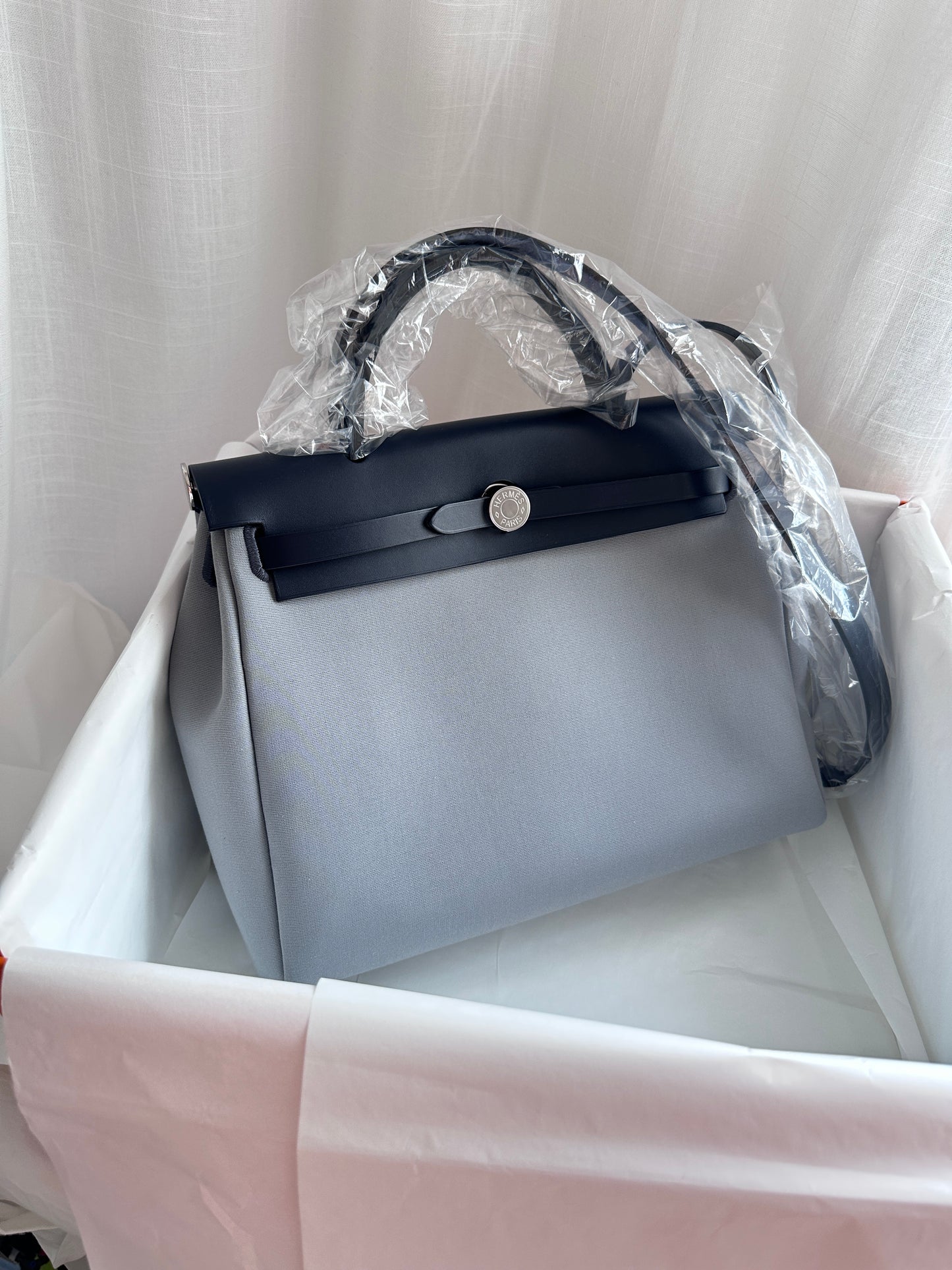 HERBAG 31 Gris Pantin/Blue Indigo PHW