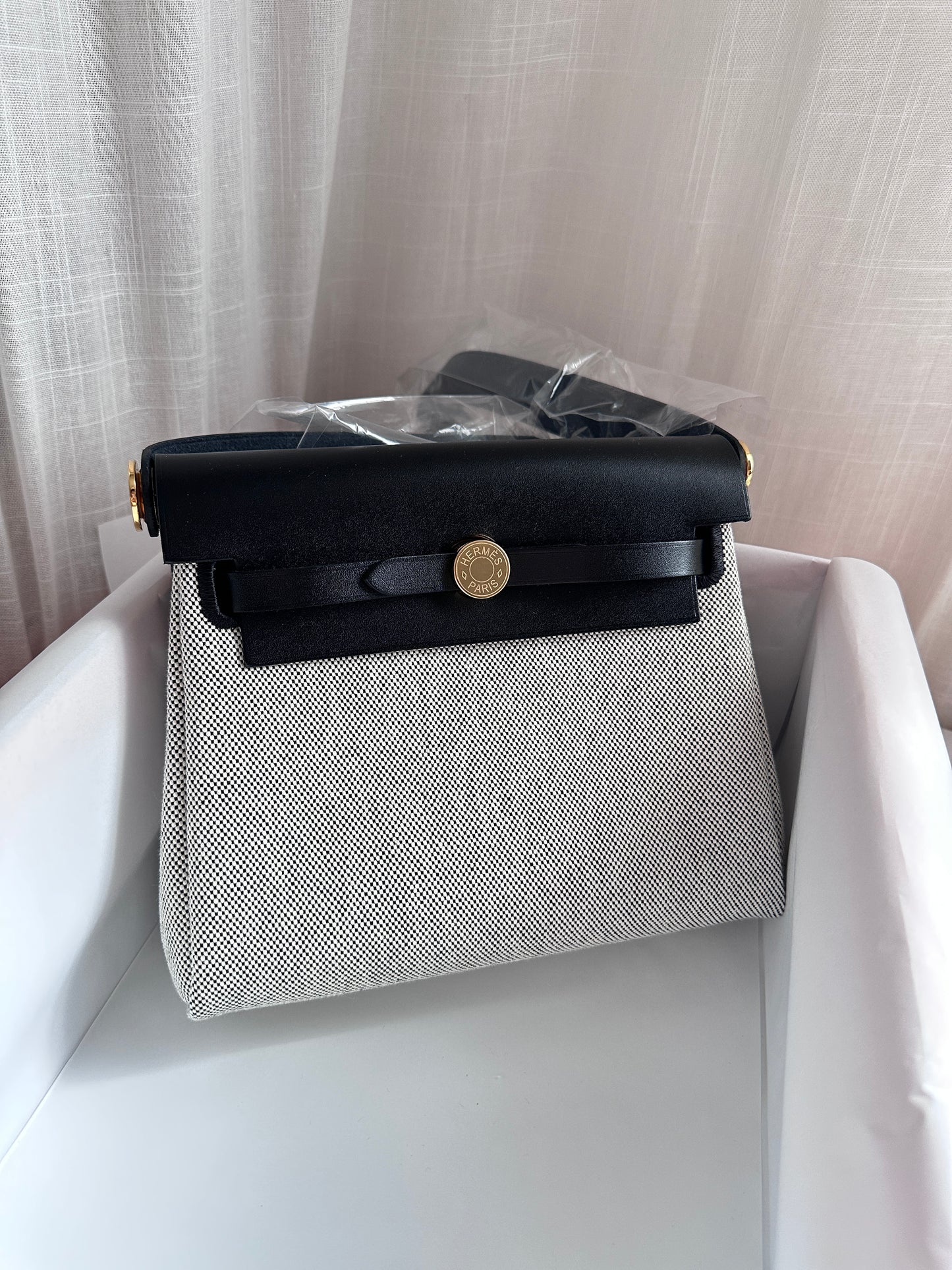 MINI HERBAG Ecru/Black GHW