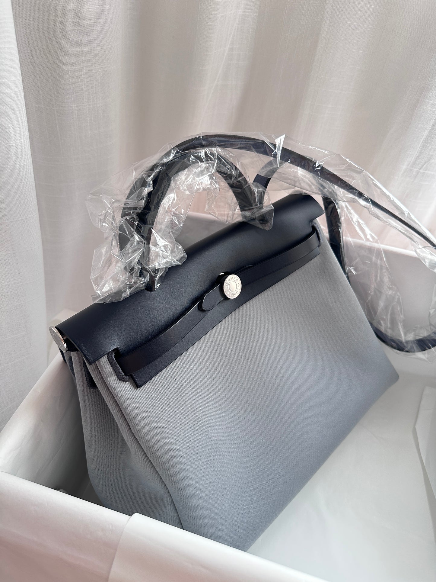 HERBAG 31 Gris Pantin/Blue Indigo PHW