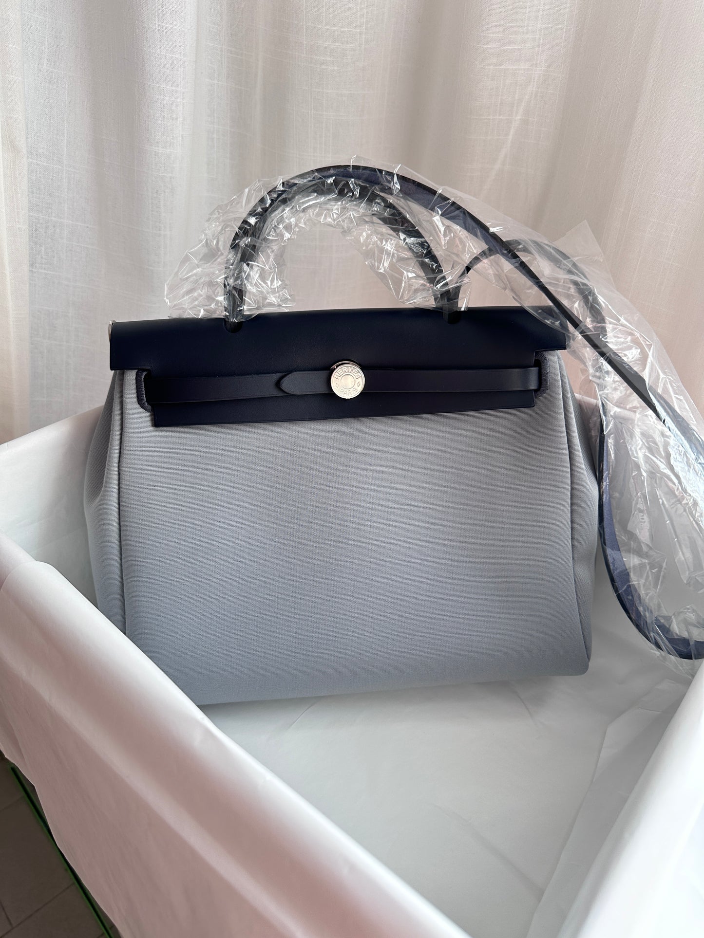 HERBAG 31 Gris Pantin/Blue Indigo PHW