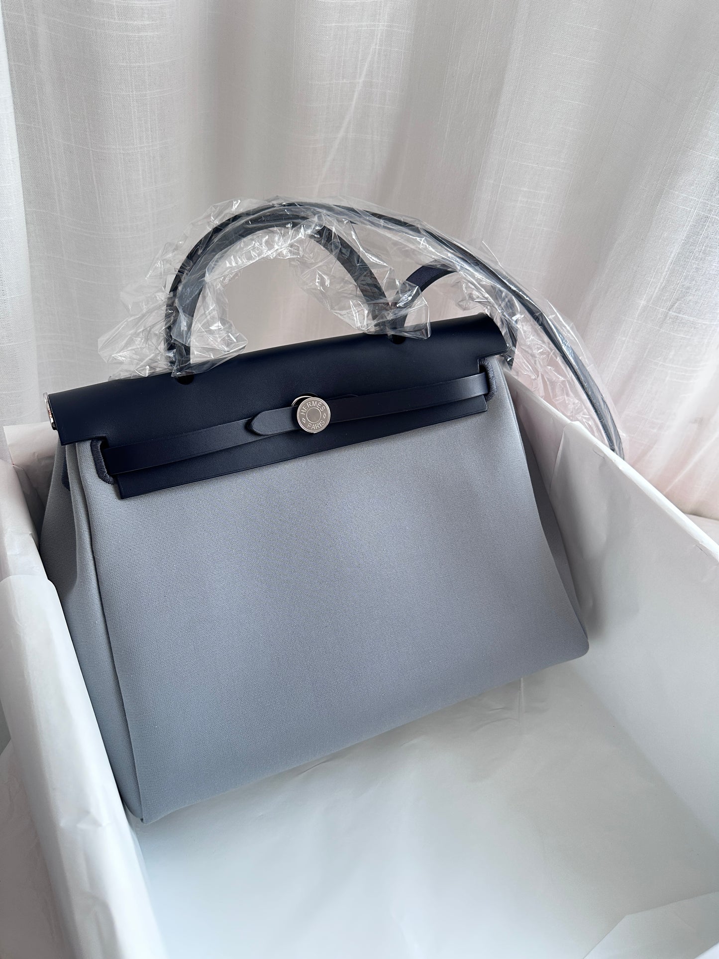 HERBAG 31 Gris Pantin/Blue Indigo PHW