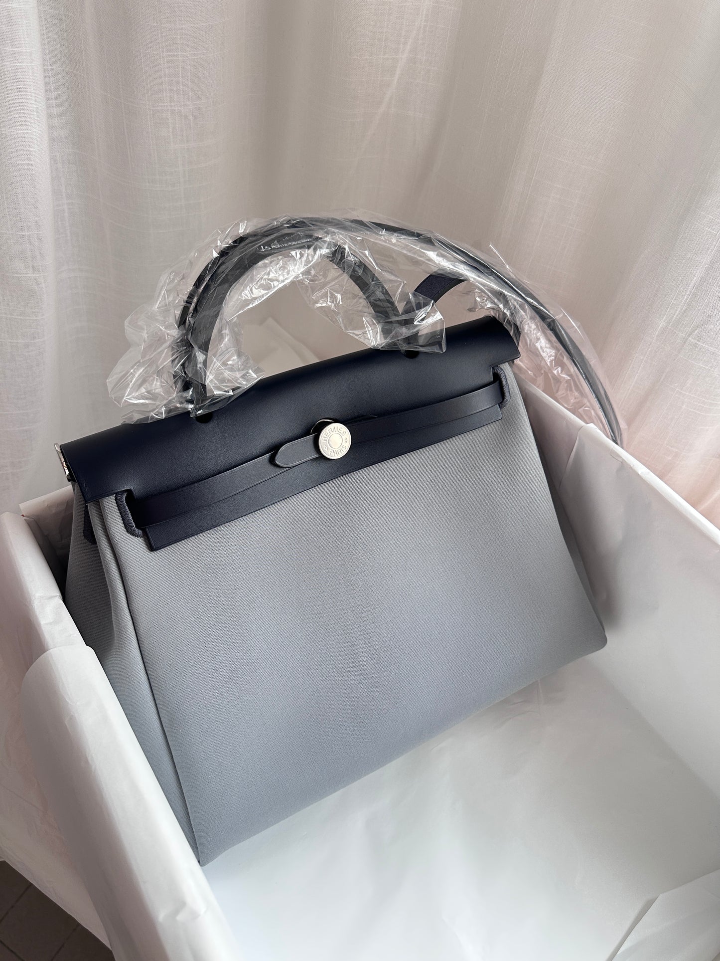 HERBAG 31 Gris Pantin/Blue Indigo PHW