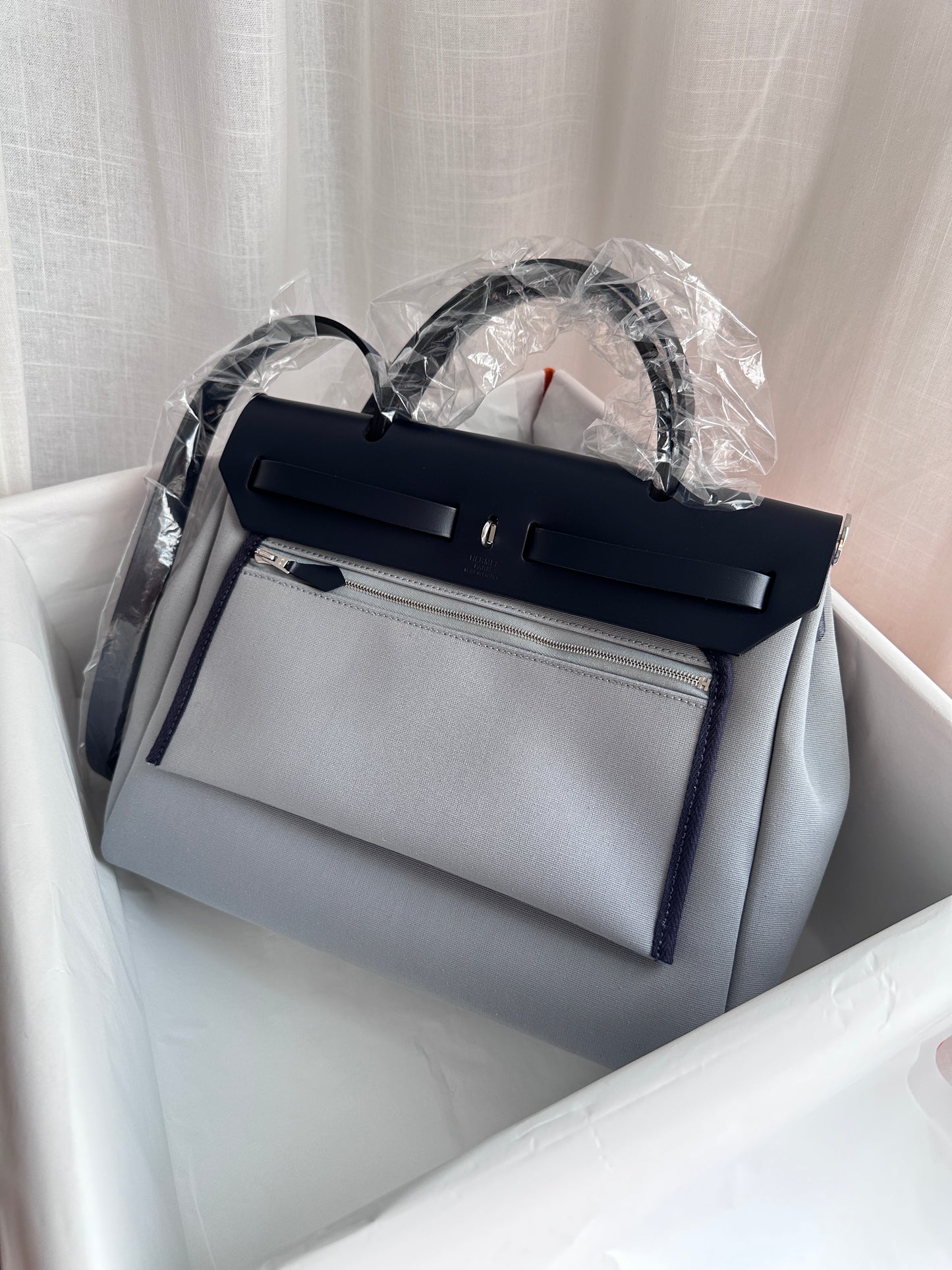 HERBAG 31 Gris Pantin/Blue Indigo PHW