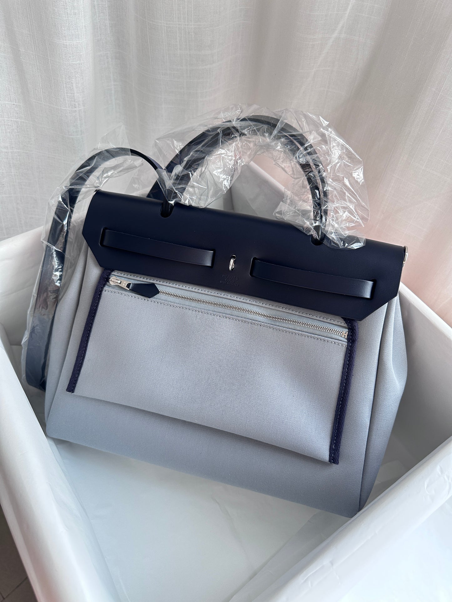 HERBAG 31 Gris Pantin/Blue Indigo PHW
