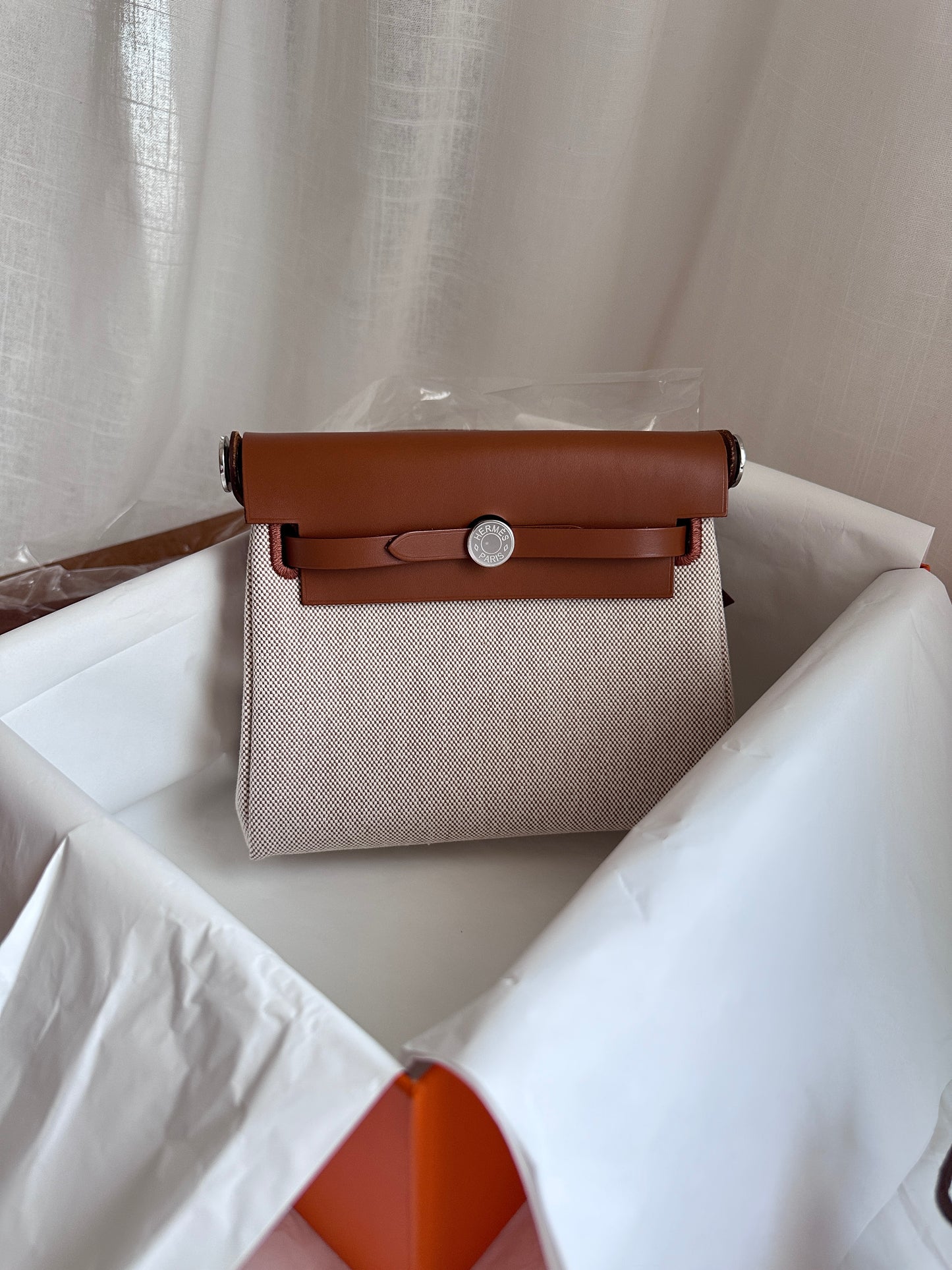 MINI HERBAG Ecru/Fauve PHW