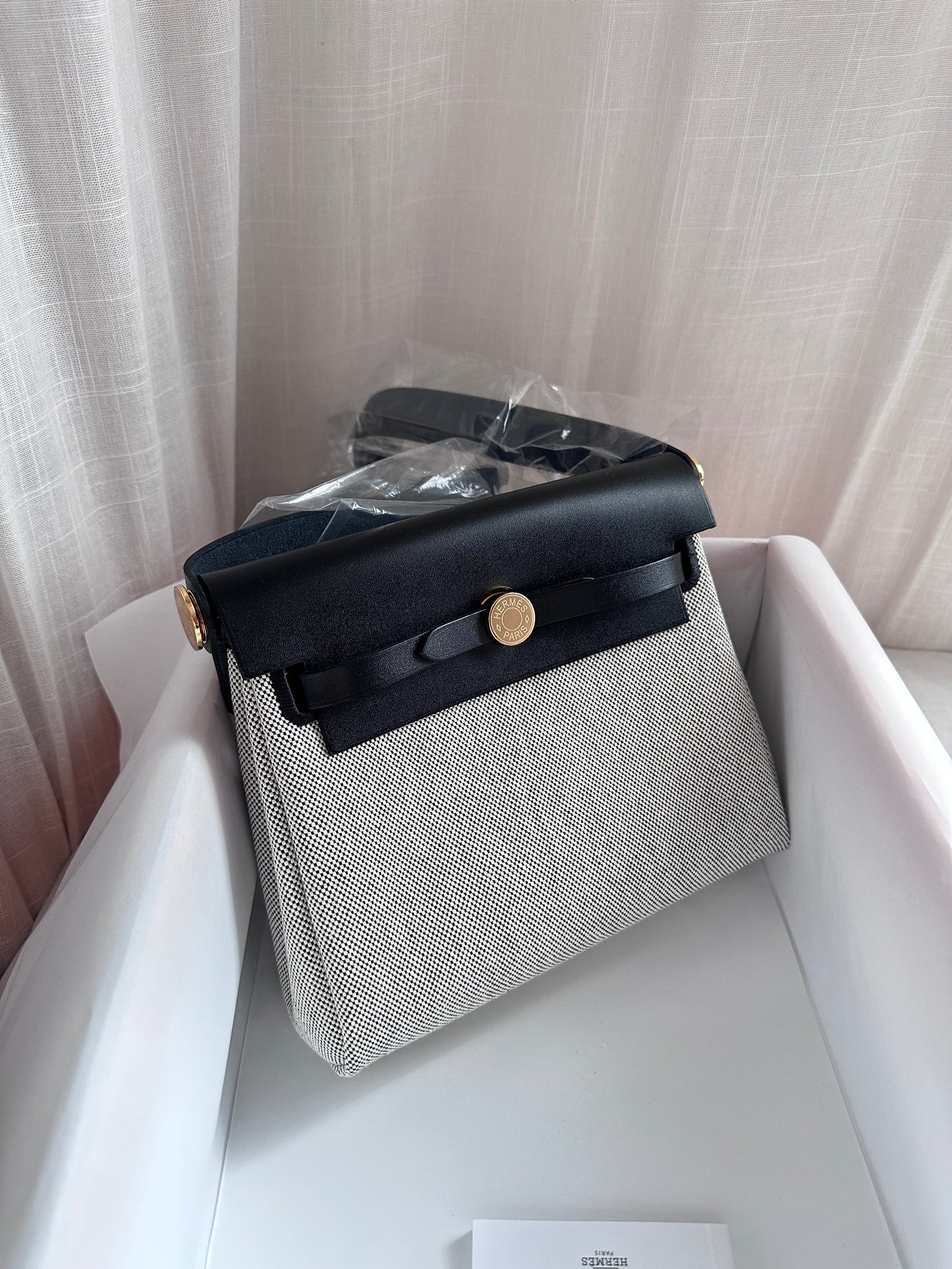 MINI HERBAG Ecru/Black GHW