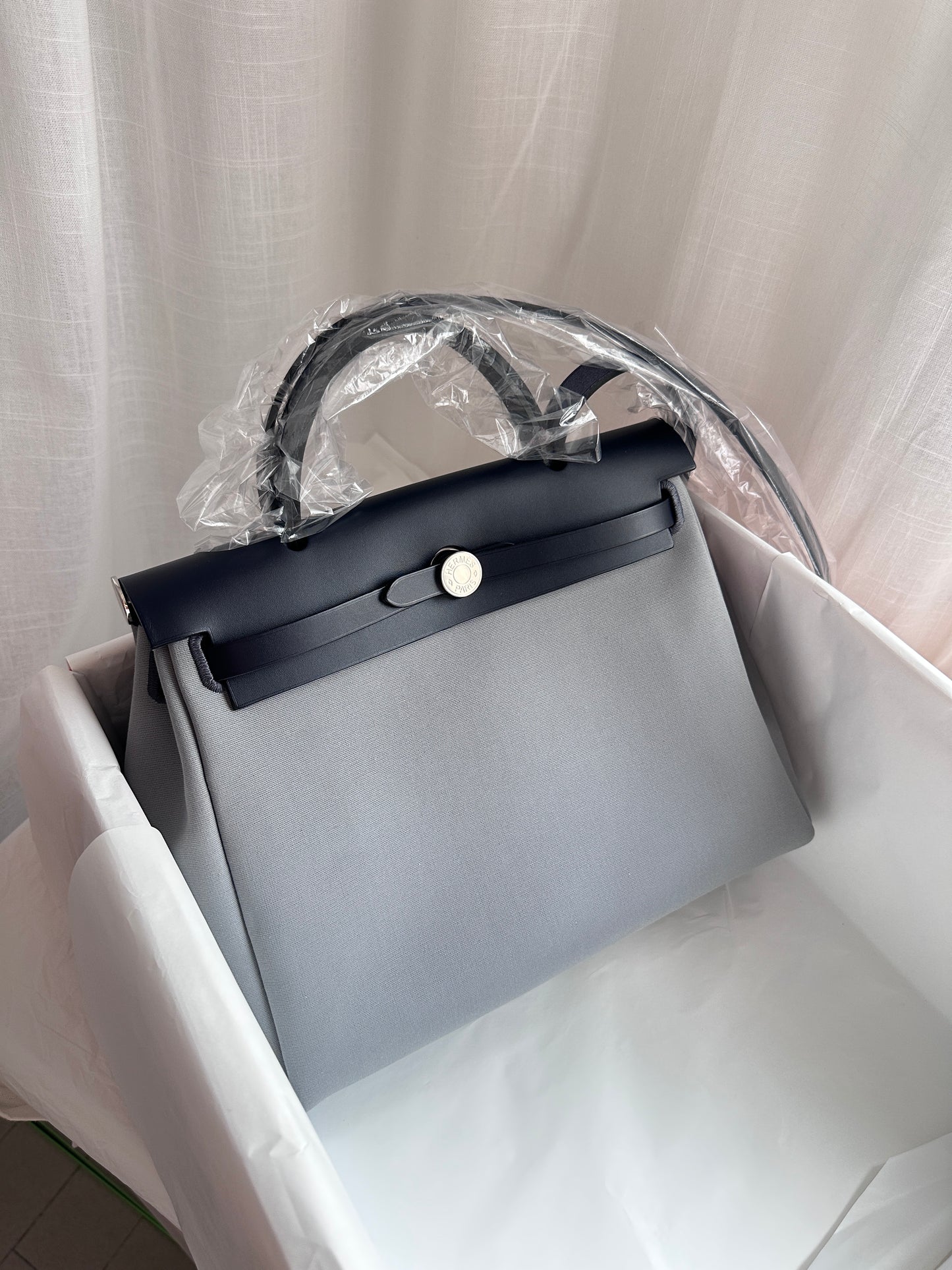HERBAG 31 Gris Pantin/Blue Indigo PHW
