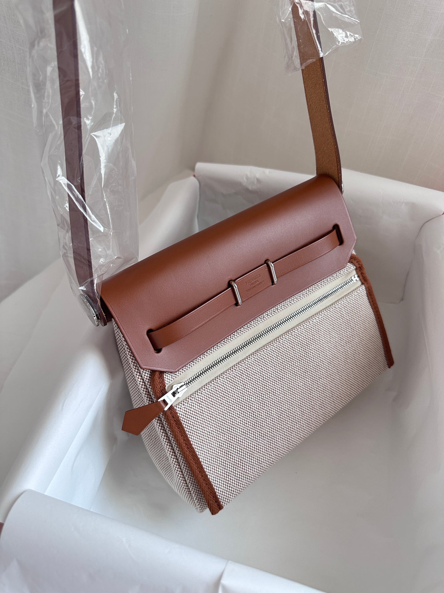MINI HERBAG Ecru/Fauve PHW