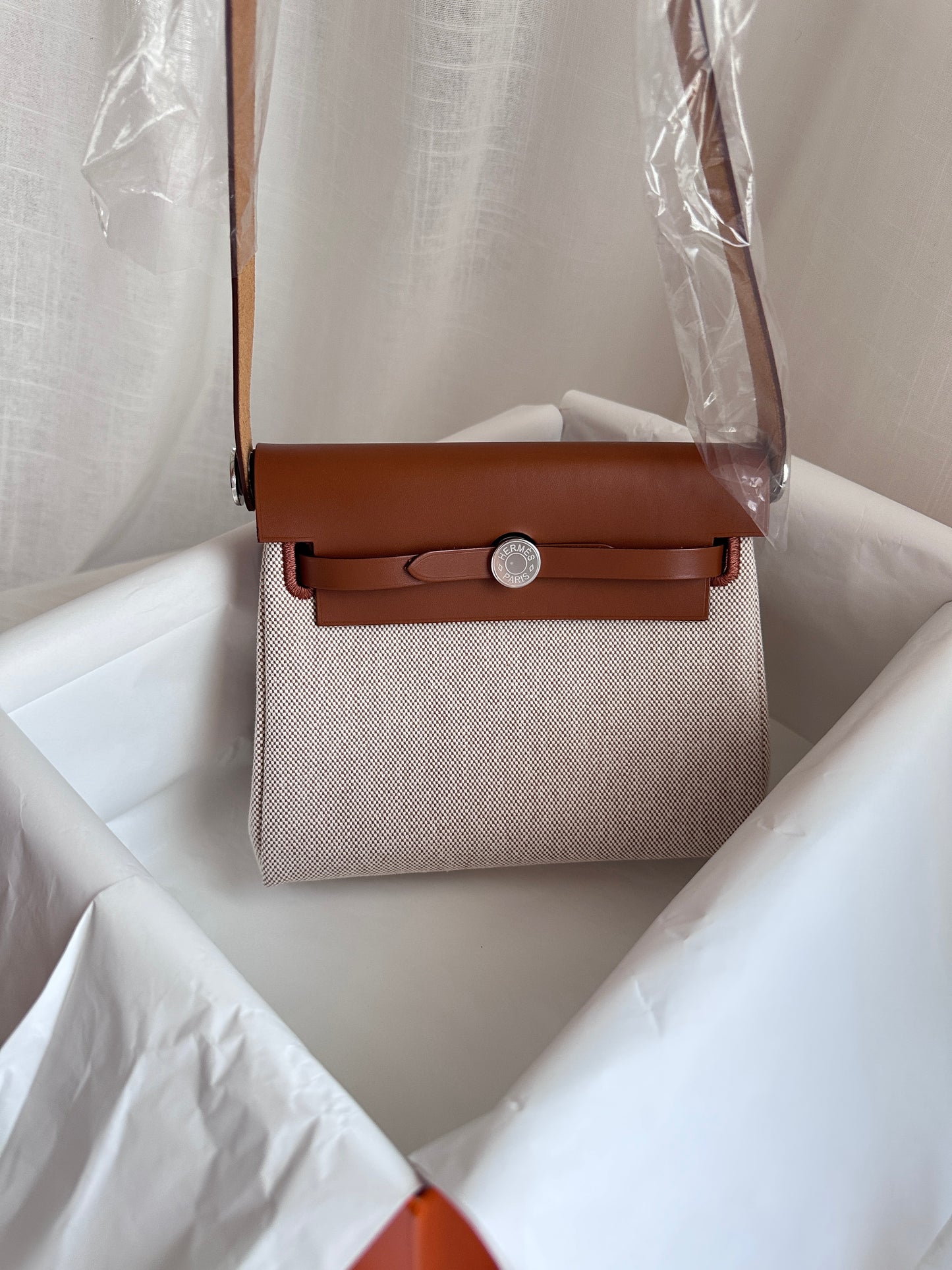 MINI HERBAG Ecru/Fauve PHW