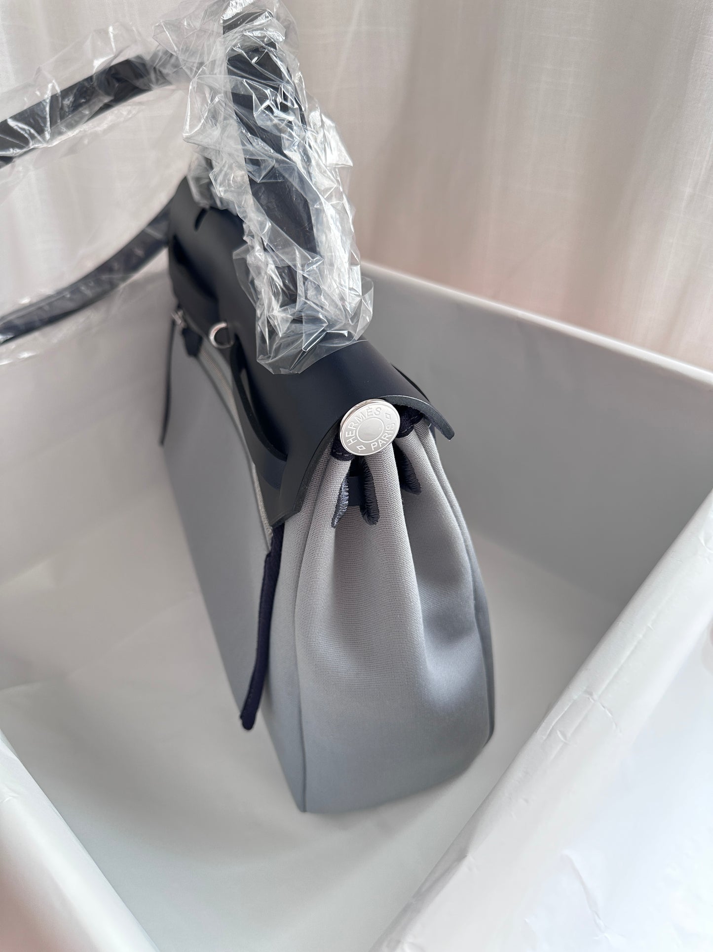 HERBAG 31 Gris Pantin/Blue Indigo PHW