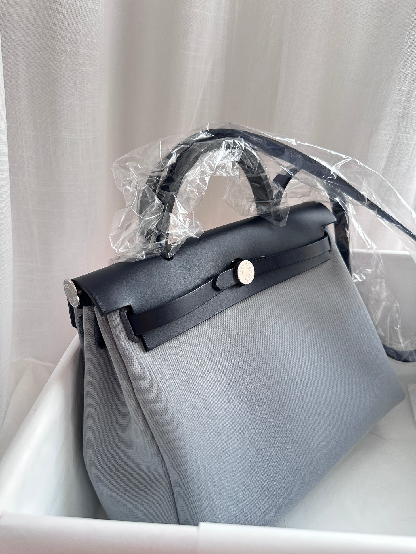 HERBAG 31 Gris Pantin/Blue Indigo PHW
