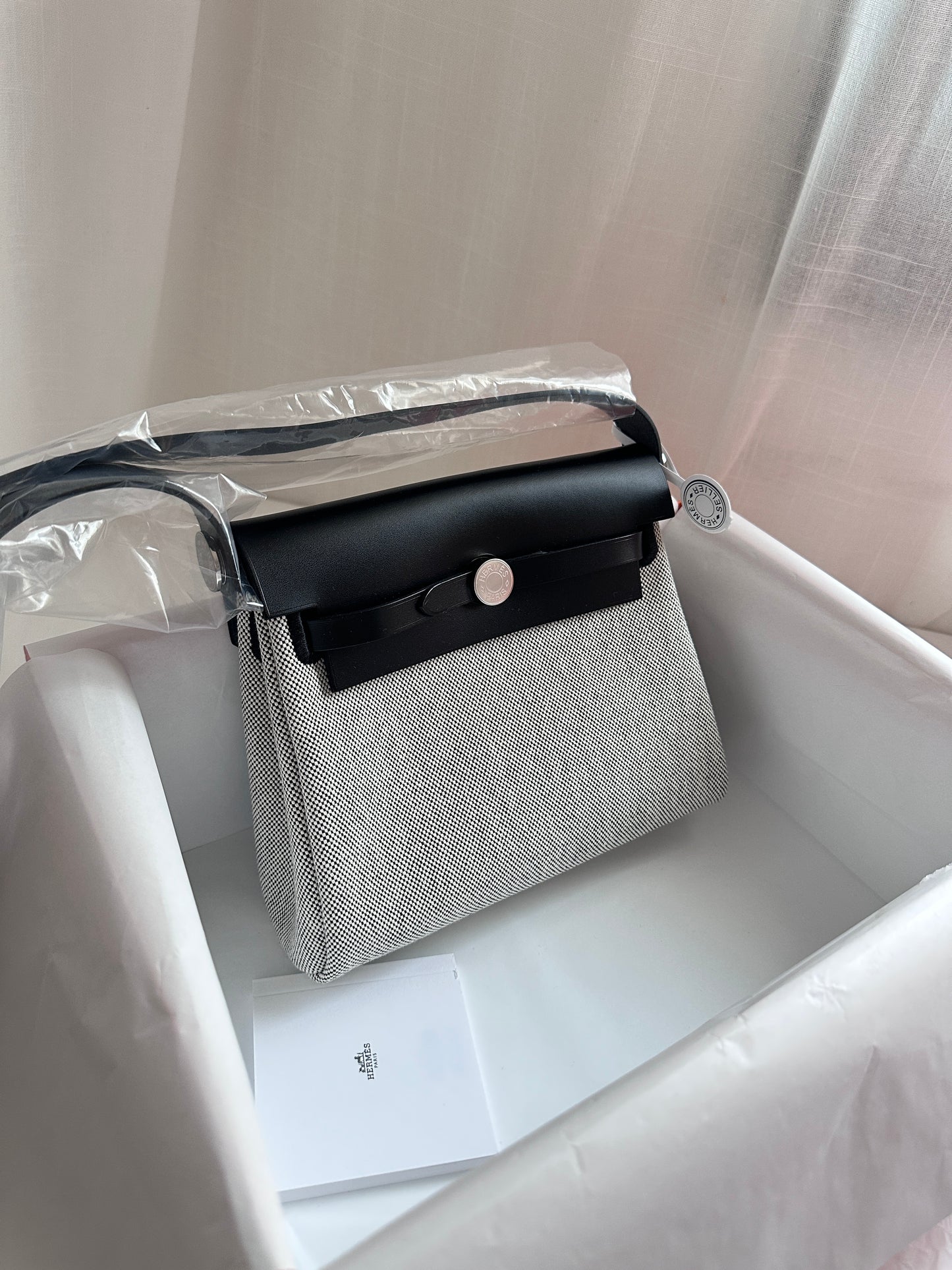 MINI HERBAG Ecru/Black PHW