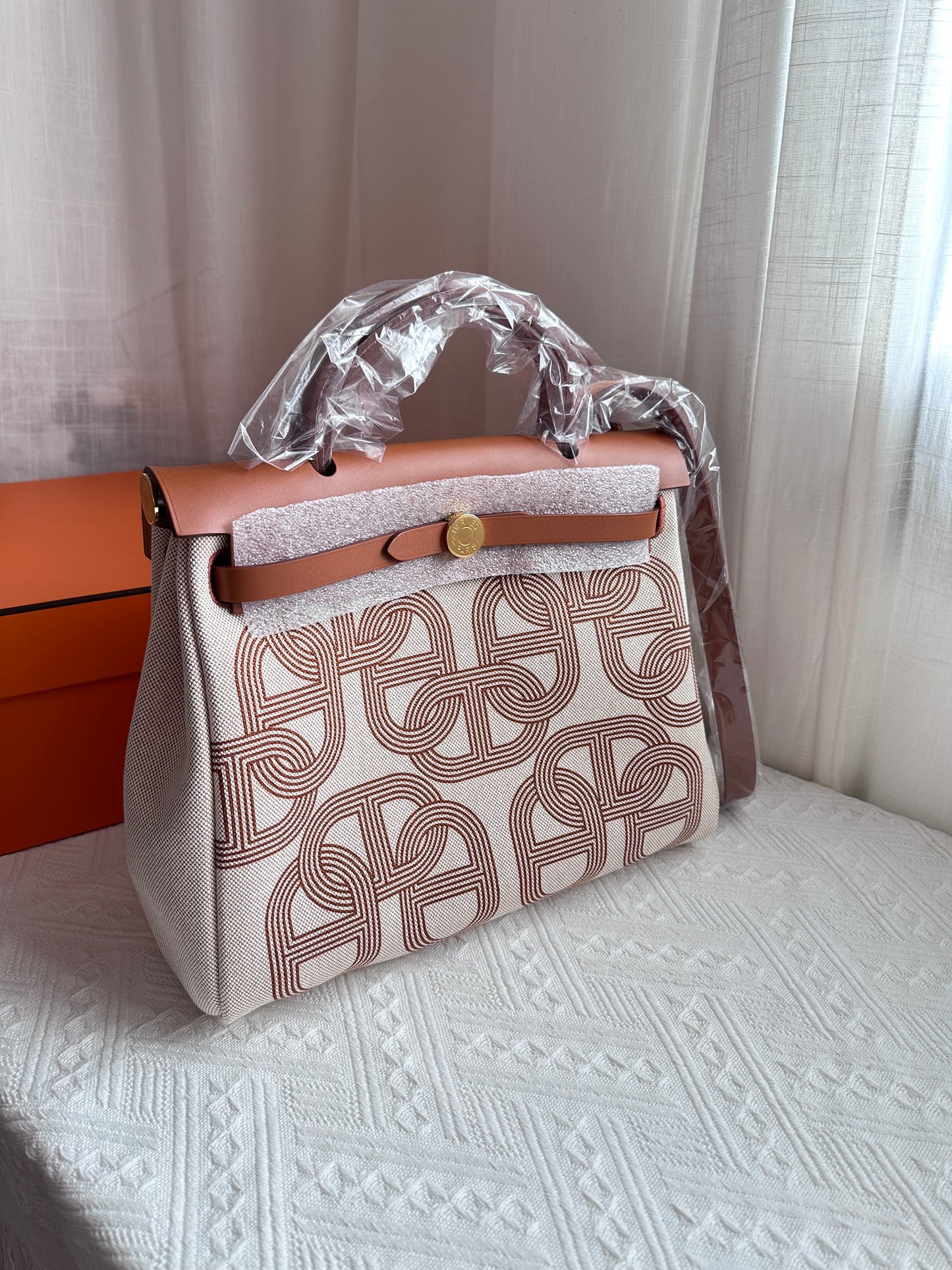 HERBAG 31 Fauve/Ecru/Beige/ Fauve GHW