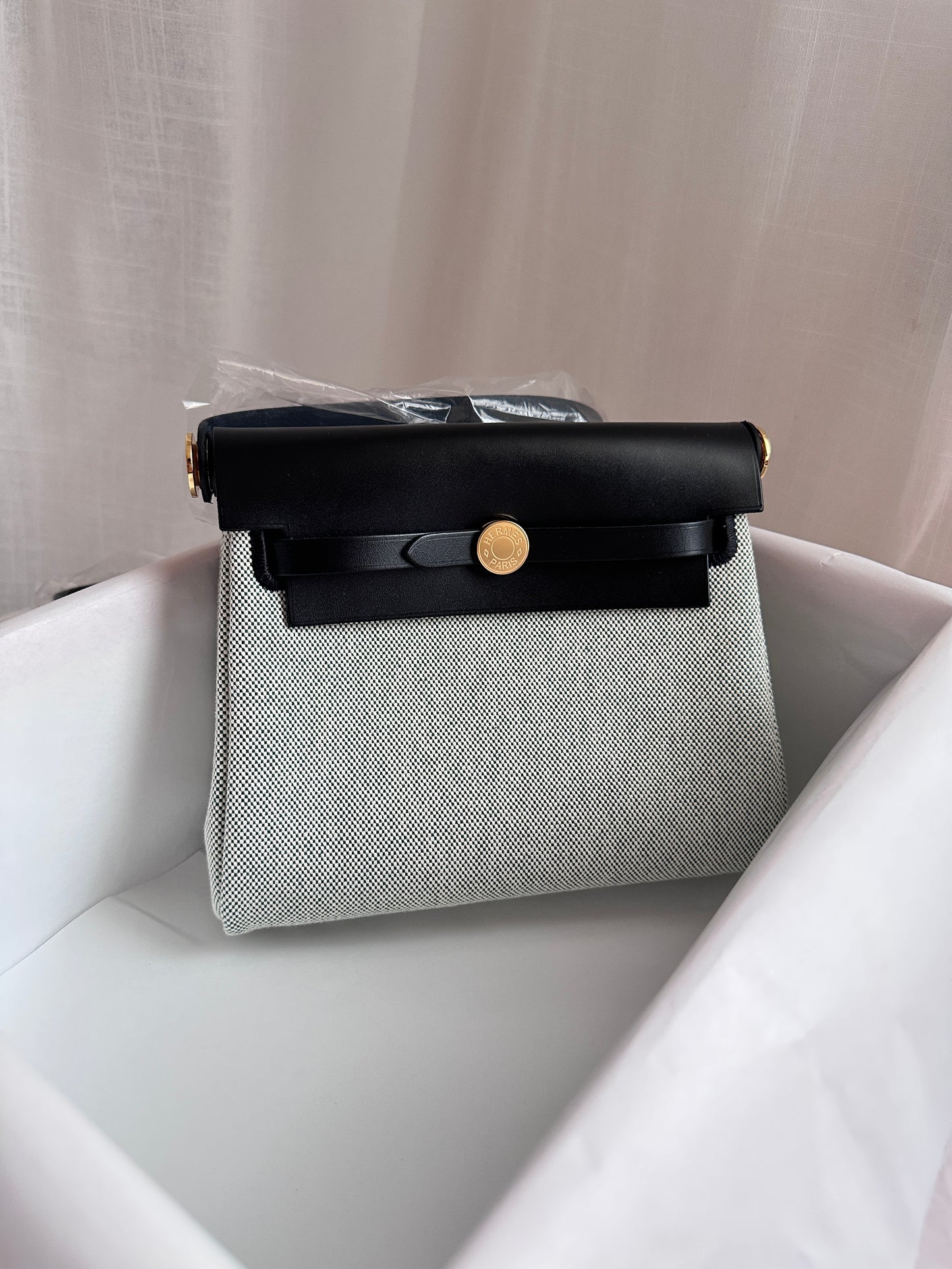 MINI HERBAG Ecru/Vert Moyen/Black GHW