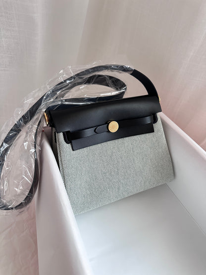 MINI HERBAG Ecru/Vert Moyen/Black GHW