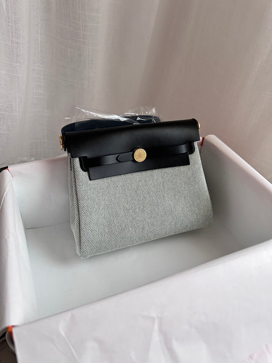 MINI HERBAG Ecru/Vert Moyen/Black GHW