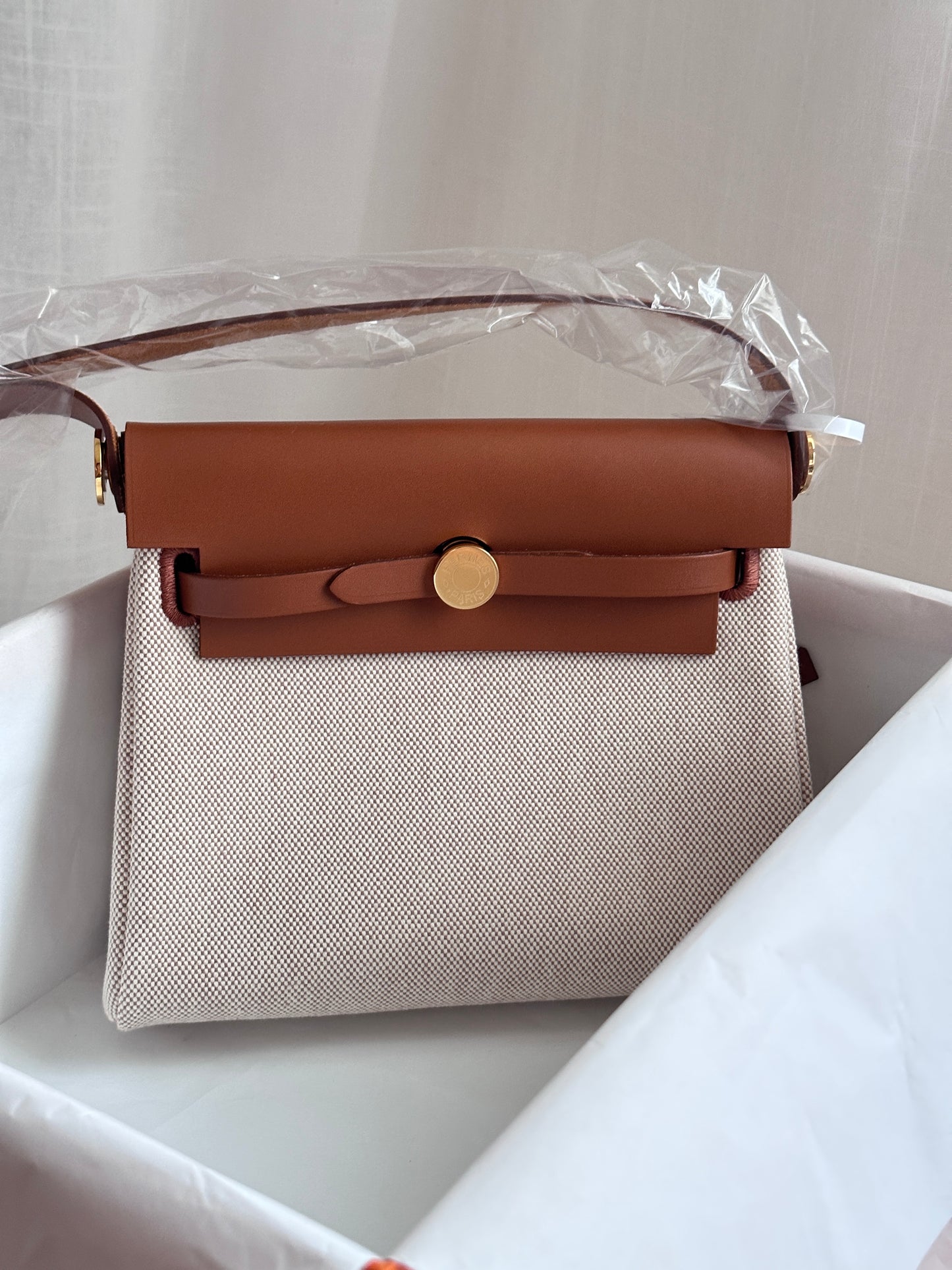 MINI HERBAG Ecru/Beige/Fauve GHW