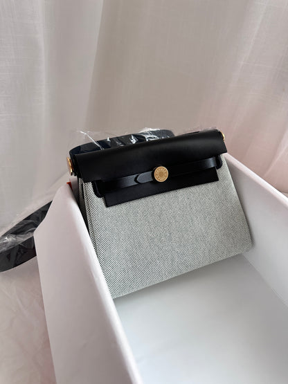 MINI HERBAG Ecru/Vert Moyen/Black GHW