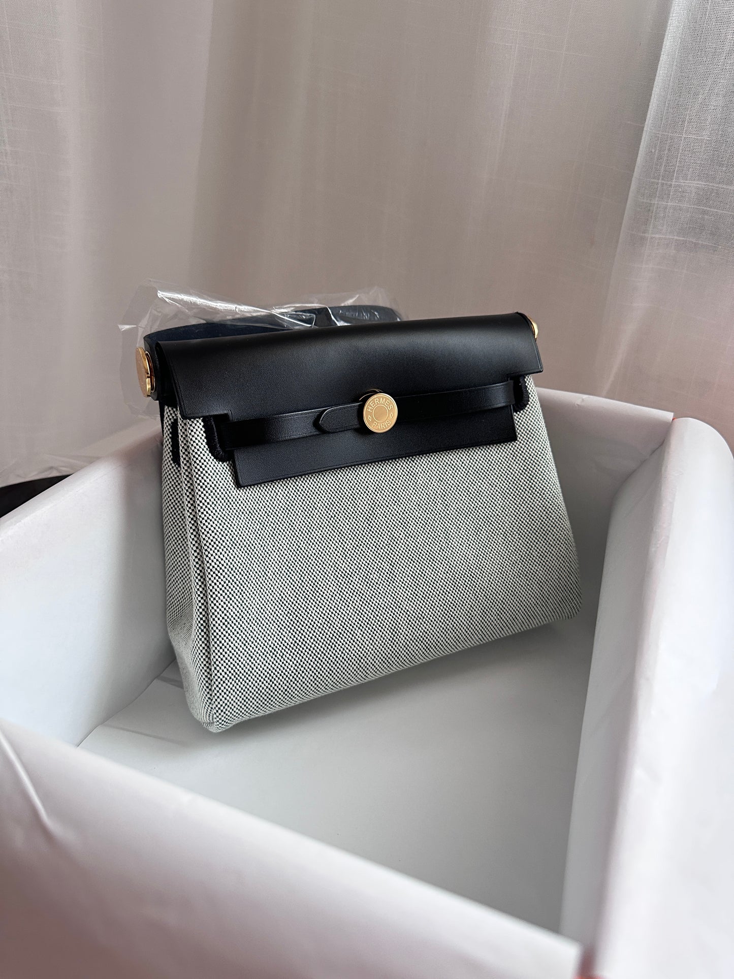 MINI HERBAG Ecru/Vert Moyen/Black GHW
