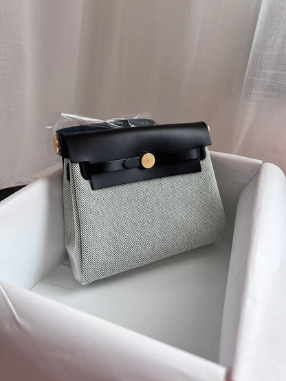 MINI HERBAG Ecru/Vert Moyen/Black GHW