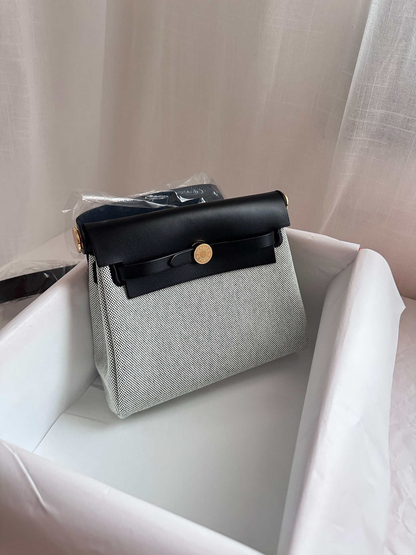 MINI HERBAG Ecru/Vert Moyen/Black GHW