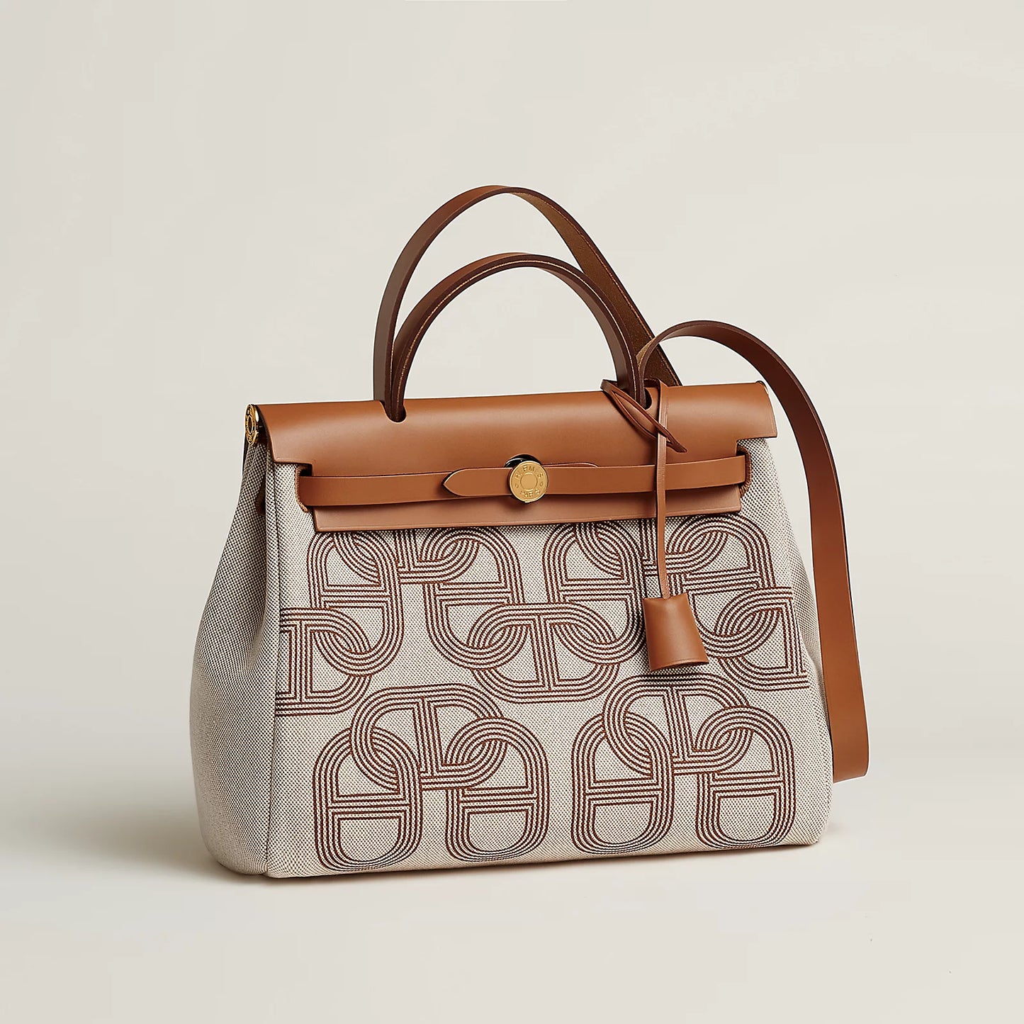 HERBAG 31 Fauve/Ecru/Beige/ Fauve GHW