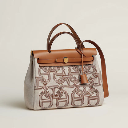 HERBAG 31 Fauve/Ecru/Beige/ Fauve GHW