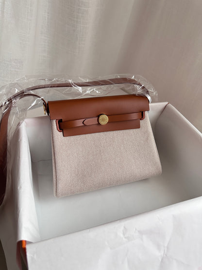 MINI HERBAG Ecru/Beige/Fauve GHW