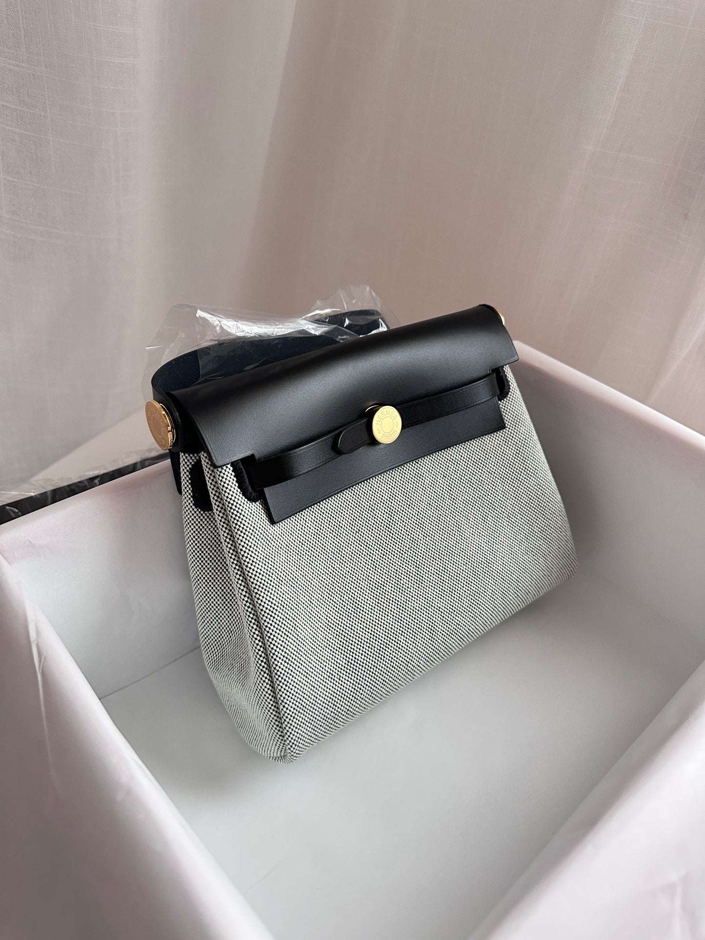 MINI HERBAG Ecru/Vert Moyen/Black GHW