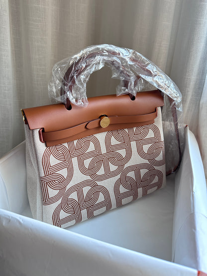 HERBAG 31 Fauve/Ecru/Beige/ Fauve GHW