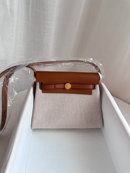 MINI HERBAG Ecru/Beige/Fauve GHW