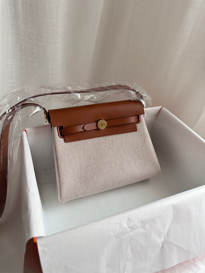 MINI HERBAG Ecru/Beige/Fauve GHW