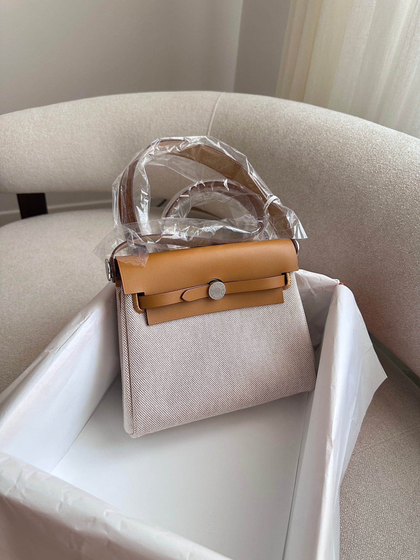 MINI HERBAG Ecru/Beige/Sesame PHW