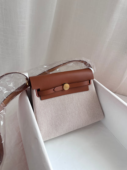 MINI HERBAG Ecru/Beige/Fauve GHW