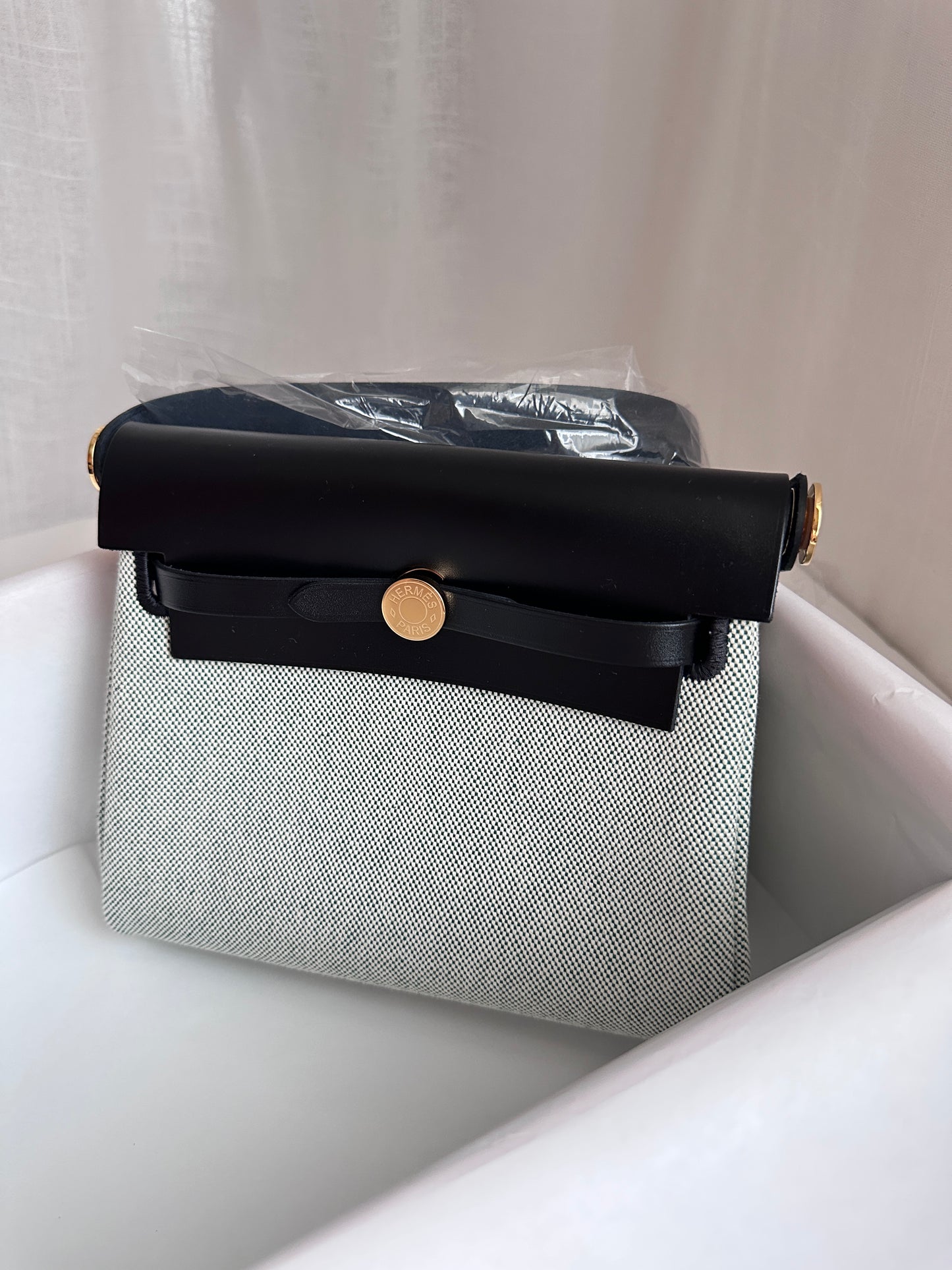 MINI HERBAG Ecru/Vert Moyen/Black GHW