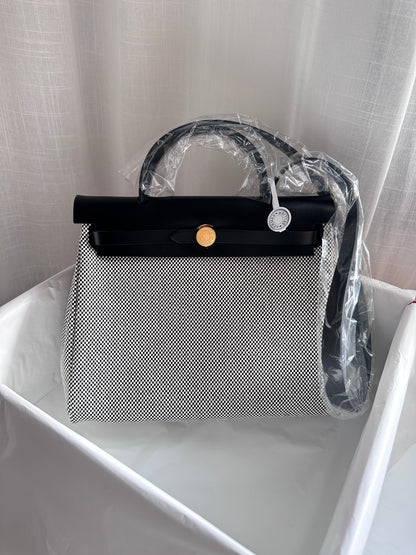 HERBAG 31 Ecru/Noir GHW