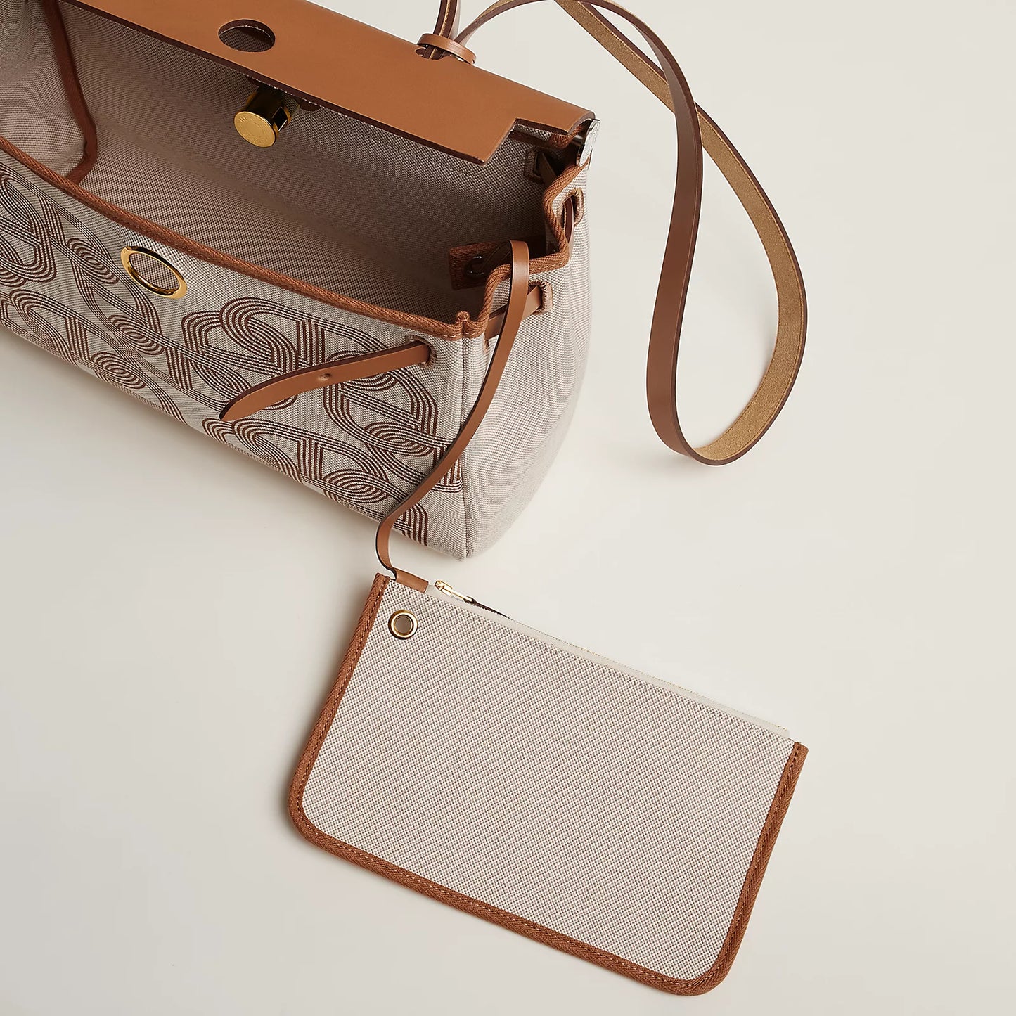 HERBAG 31 Fauve/Ecru/Beige/ Fauve GHW