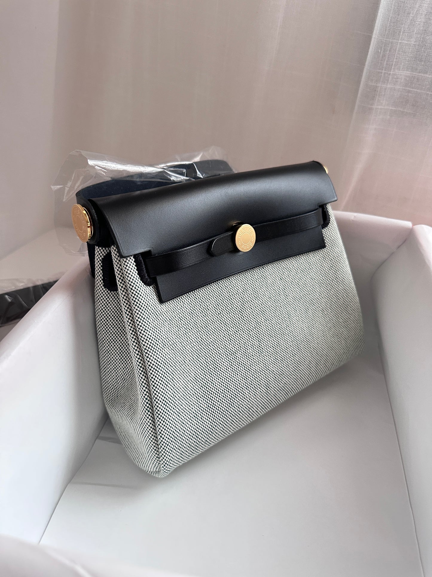 MINI HERBAG Ecru/Vert Moyen/Black GHW