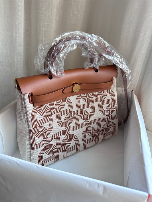 HERBAG 31 Fauve/Ecru/Beige/ Fauve GHW