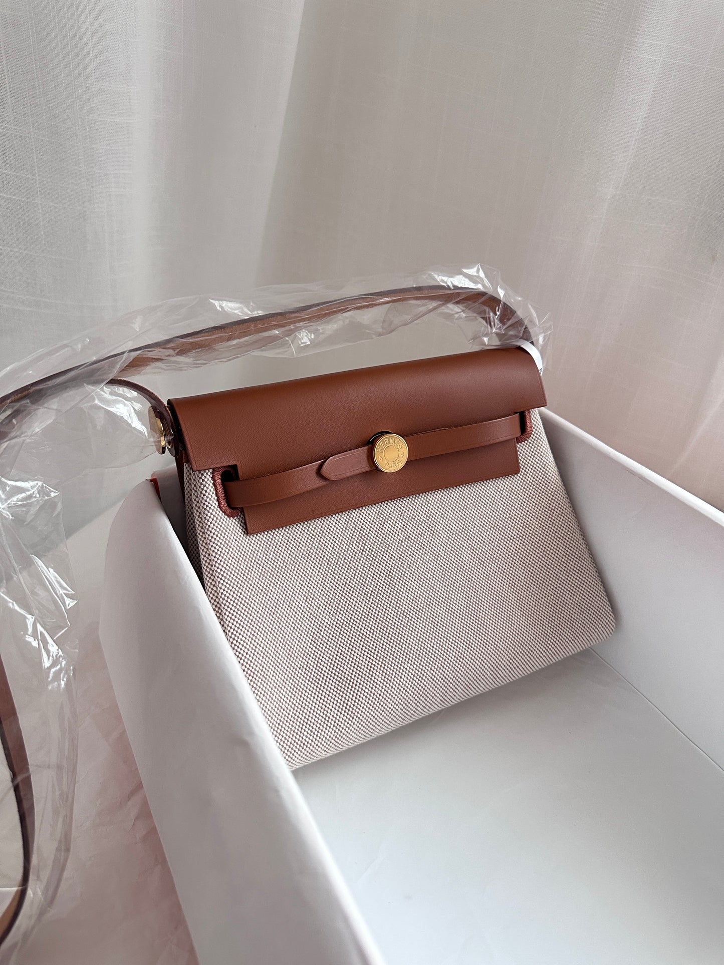 MINI HERBAG Ecru/Beige/Fauve GHW