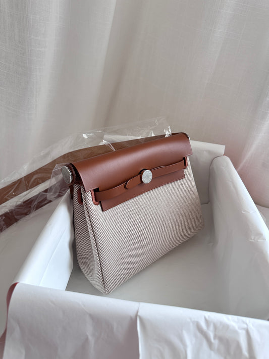 MINI HERBAG Ecru/Fauve PHW